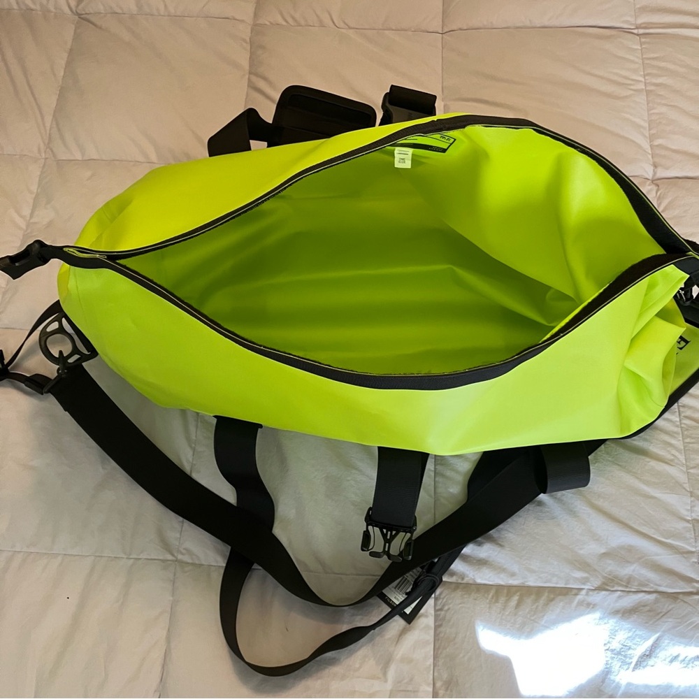 Filson Neon Yellow Waterproof Duffel with Black Straps - Picture 7 of 13